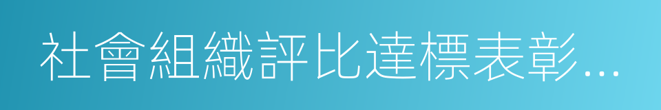 社會組織評比達標表彰活動管理暫行規定的同義詞