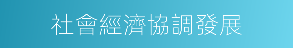 社會經濟協調發展的同義詞