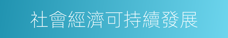 社會經濟可持續發展的同義詞