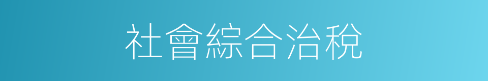 社會綜合治稅的同義詞