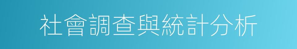 社會調查與統計分析的同義詞