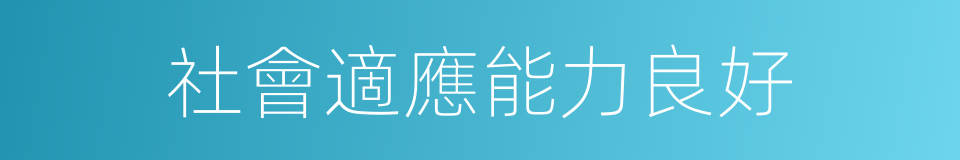 社會適應能力良好的同義詞