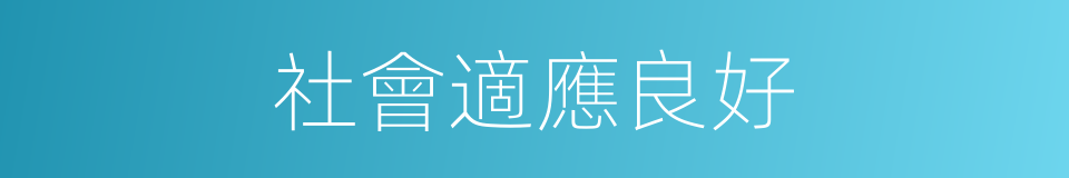 社會適應良好的同義詞