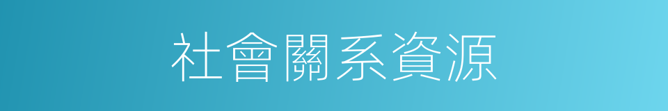 社會關系資源的同義詞