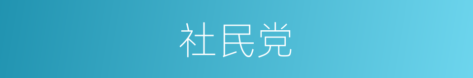 社民党的同义词