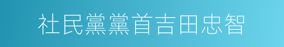社民黨黨首吉田忠智的同義詞