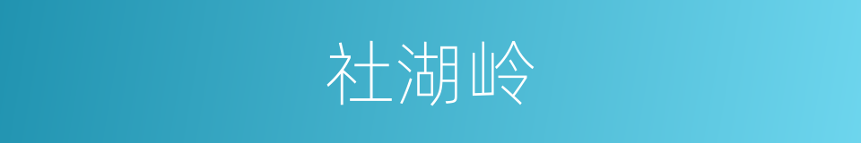 社湖岭的同义词