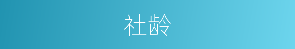 社龄的同义词
