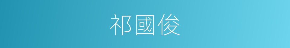 祁國俊的同義詞