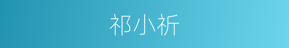 祁小祈的同义词