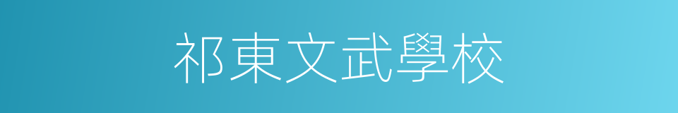 祁東文武學校的同義詞