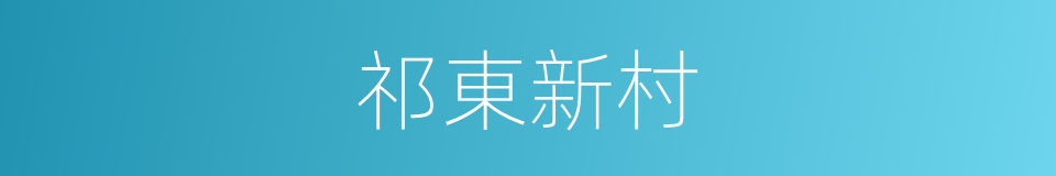 祁東新村的同義詞