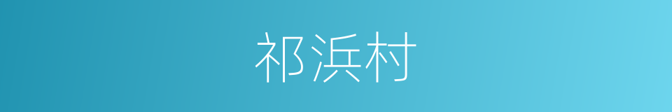 祁浜村的同义词