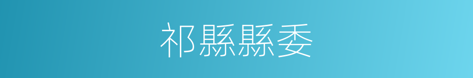 祁縣縣委的同義詞