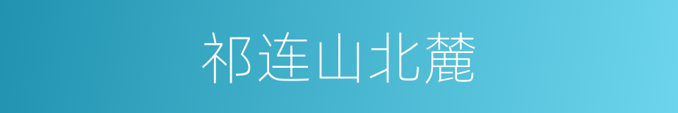祁连山北麓的同义词