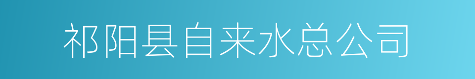 祁阳县自来水总公司的同义词