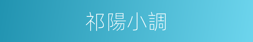 祁陽小調的同義詞