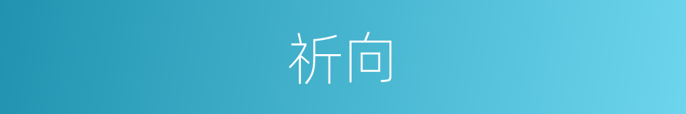 祈向的意思