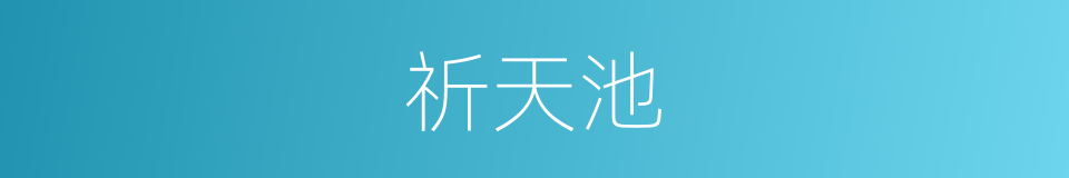 祈天池的同义词