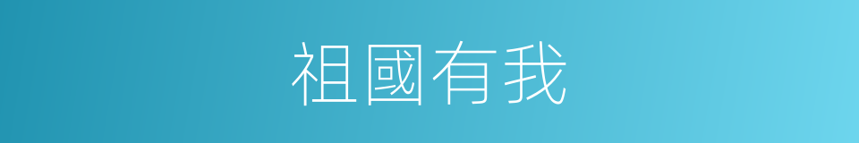 祖國有我的同義詞