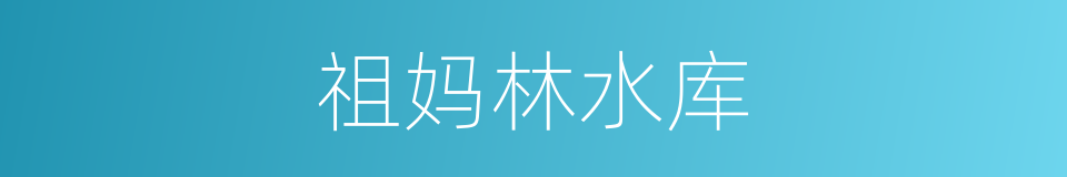 祖妈林水库的同义词
