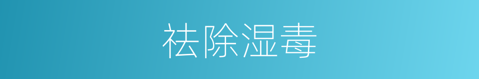 祛除湿毒的同义词