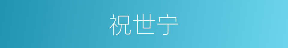 祝世宁的同义词