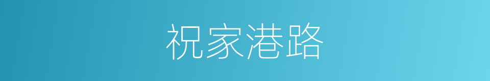 祝家港路的同义词