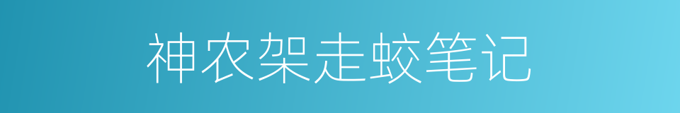 神农架走蛟笔记的同义词