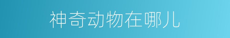 神奇动物在哪儿的同义词