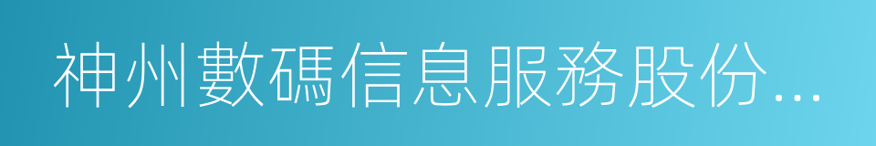 神州數碼信息服務股份有限公司的同義詞