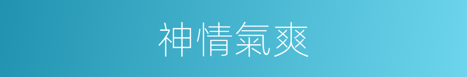 神情氣爽的意思