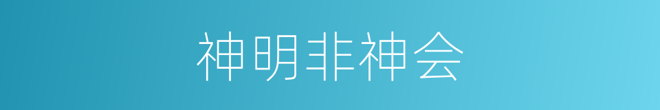 神明非神会的同义词