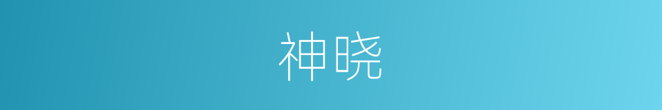 神晓的同义词