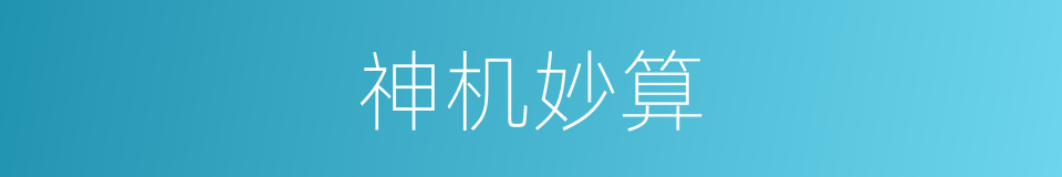 神机妙算的意思