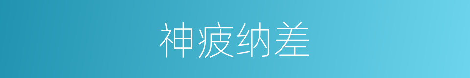 神疲纳差的同义词