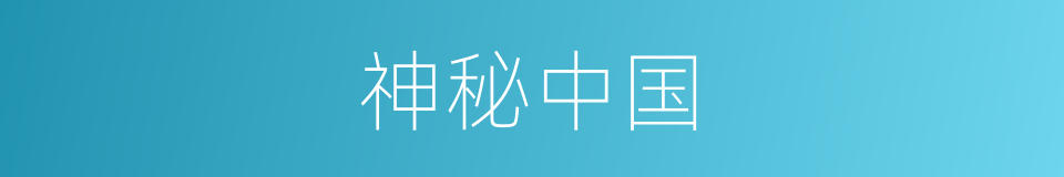 神秘中国的同义词