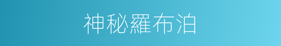 神秘羅布泊的同義詞