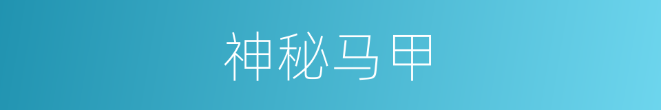 神秘马甲的同义词