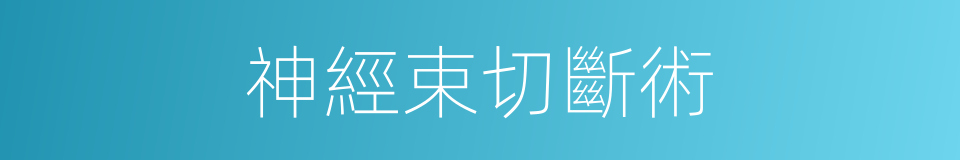 神經束切斷術的同義詞