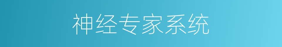 神经专家系统的同义词