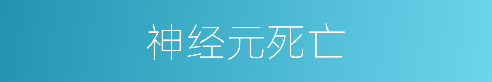 神经元死亡的同义词