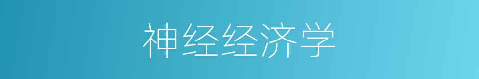 神经经济学的同义词