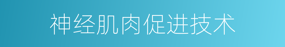 神经肌肉促进技术的同义词