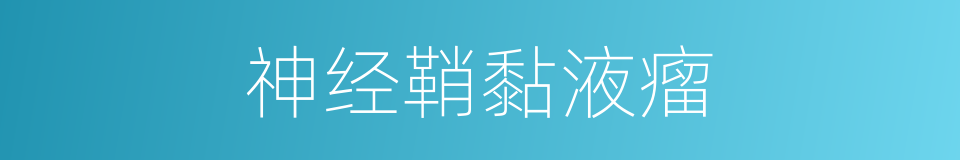 神经鞘黏液瘤的同义词