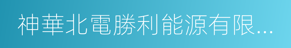 神華北電勝利能源有限公司的同義詞