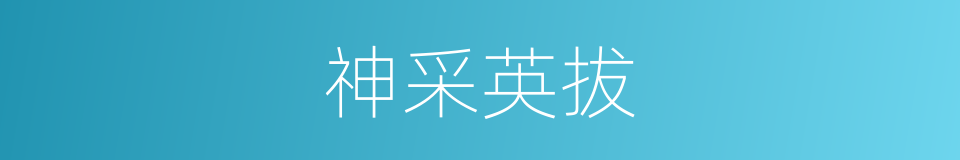 神采英拔的意思