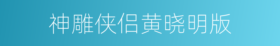 神雕侠侣黄晓明版的同义词