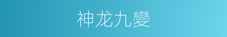 神龙九變的同義詞