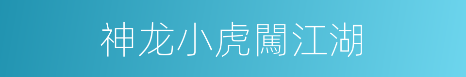神龙小虎闖江湖的同義詞